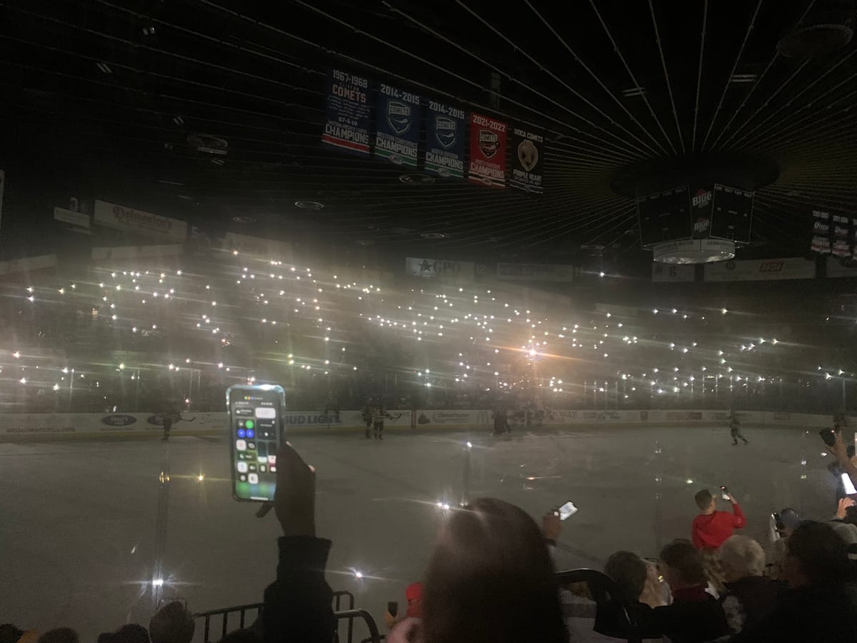 Power Outage Delays Utica Comets Home Opener In Second Period